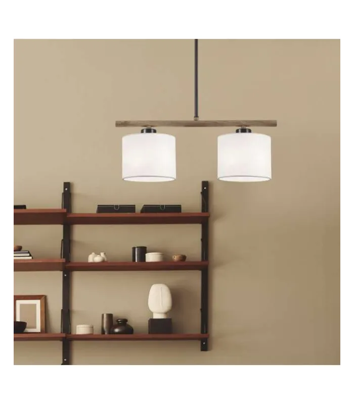 BARRA 2L. BERTA NEGRO/MADERA 1 X 60W E-27