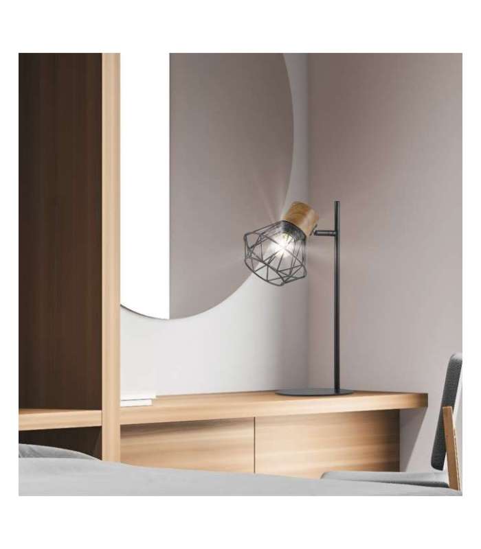 Lampe de table Antibes, finition noire 40cm (hauteur) 16cm