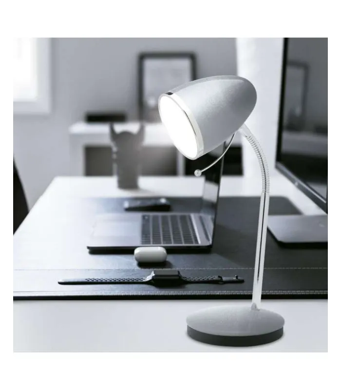 Flexo Peonia prata 28 cm para iluminar seu espaço