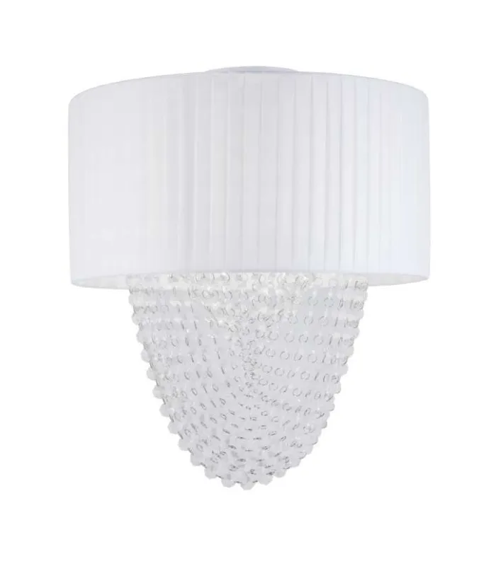 Plafón Loran blanco 47x40 cm con abalorios