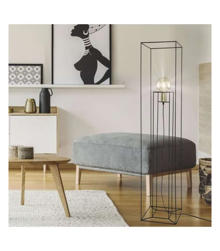 Lámpara de pie Kendi negro 110cm diseño moderno