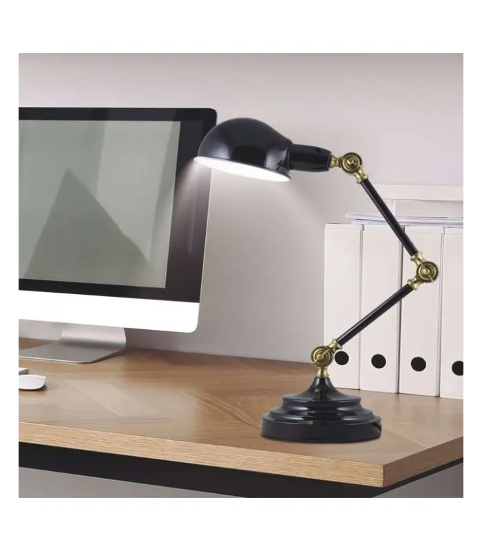 Flexo Tadao negro 70 cm, ideal para estudio y trabajo.