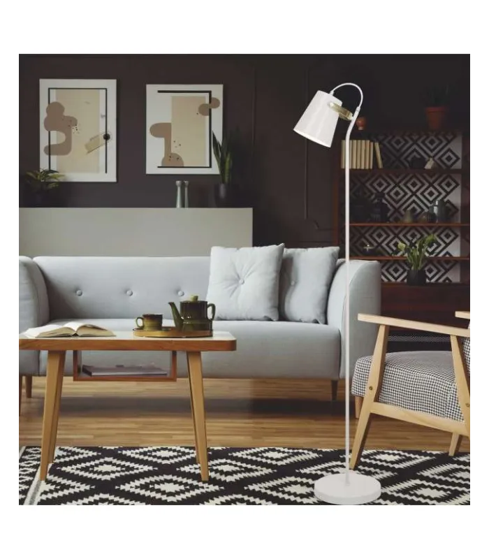 Lámpara de pie modelo Lupen en blanco mate