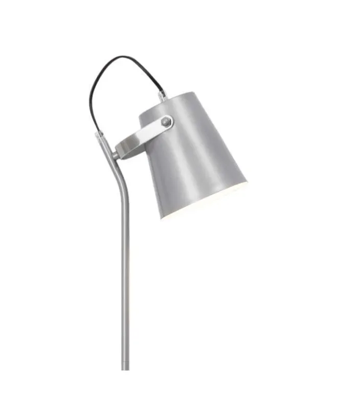 Lámpara de pie Lupen en acabado plata y cromo