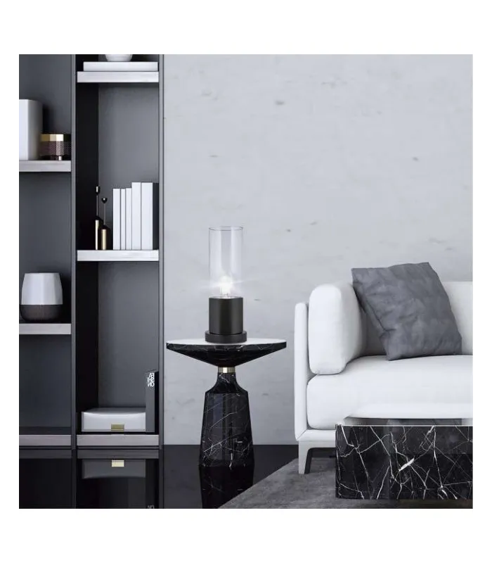 Sobremesa Derek negro 33cm, elegante y moderno
