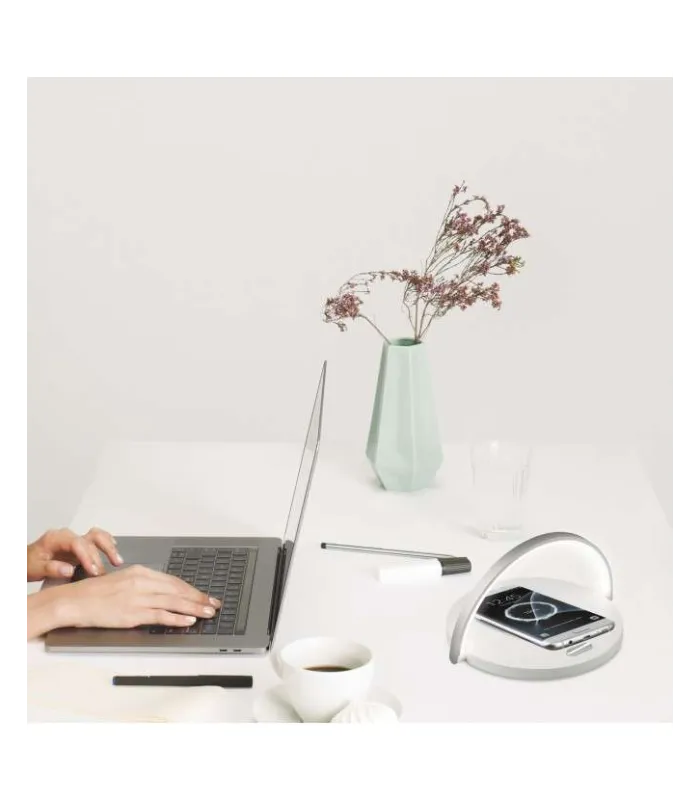 Lámpara Luxo blanca con cargador inalámbrico