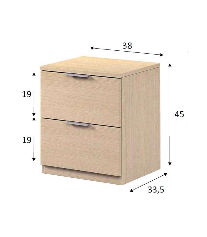 copy of Bedside table 2 oak or white drawers