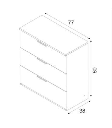 Comfortable 3 oak or white drawers