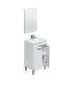 Unidade de lavatório Konce e espelho em acabamento branco 80 cm(altura)50 cm(largura)30 cm(comprimento)