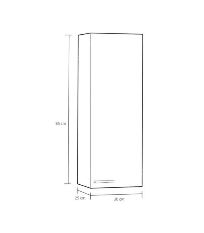 Colonne de salle de bain suspendue Lis avec une porte en