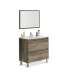 FRS Conjuntos baño Mueble baño Loa 2 cajones espejo y lavabo en