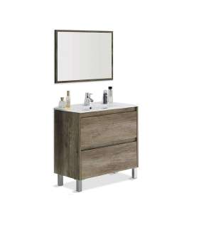 Mobiliário de casa de banho Loa 2 gavetas espelho e lavatório