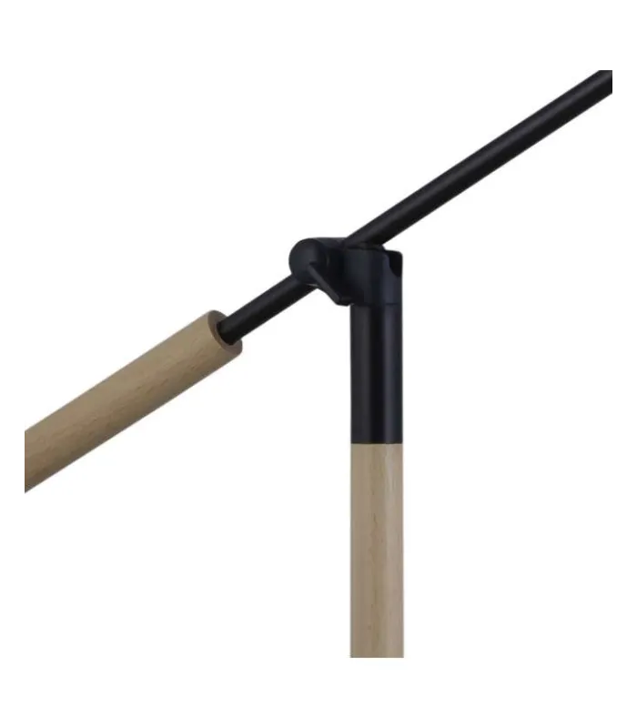 Sobremesa nórdico Ristori, metal negro y madera haya