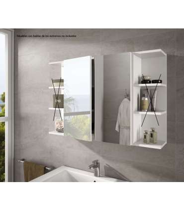 Mueble camerino Sulf de 2 puertas con espejo acabado blanco brillo, 65 cm(alto)60 cm(ancho)21 cm(largo)