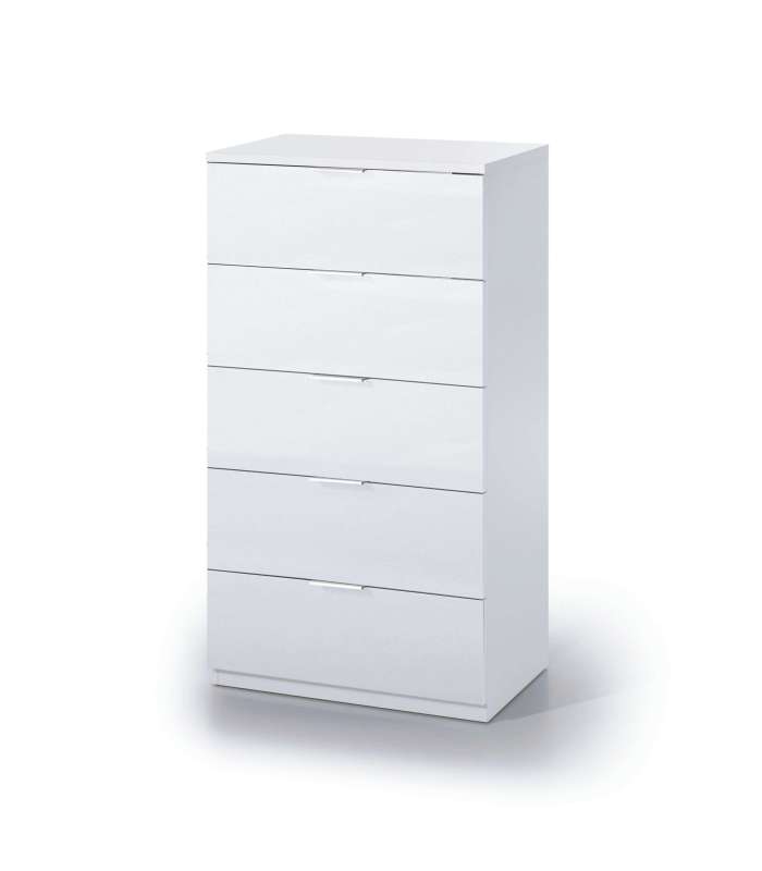 Sinfonier 5 drawers Model Maya Finish in white artic.