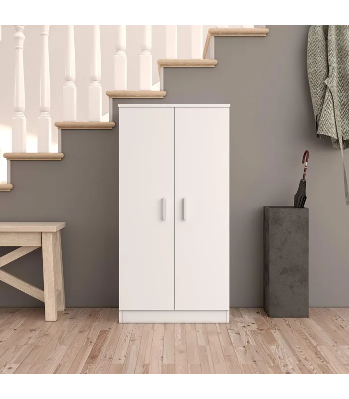 Armario multiusos 2 puertas Sfera en blanco 55x108x36 cm