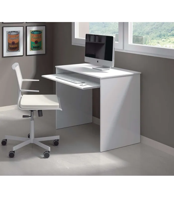 Desktop with kids removable tray in various colors.