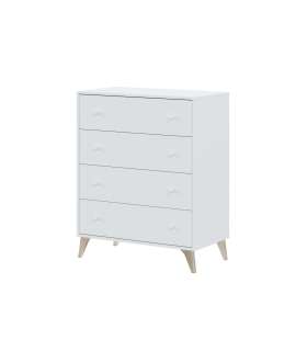 4 Drawers Chest of Drawers for Bedroom Liss in White Artik