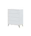 4 Drawers Chest of Drawers for Bedroom Liss in White Artik, 77.5 cm (W) x 95 cm (H) x 40 cm (D)