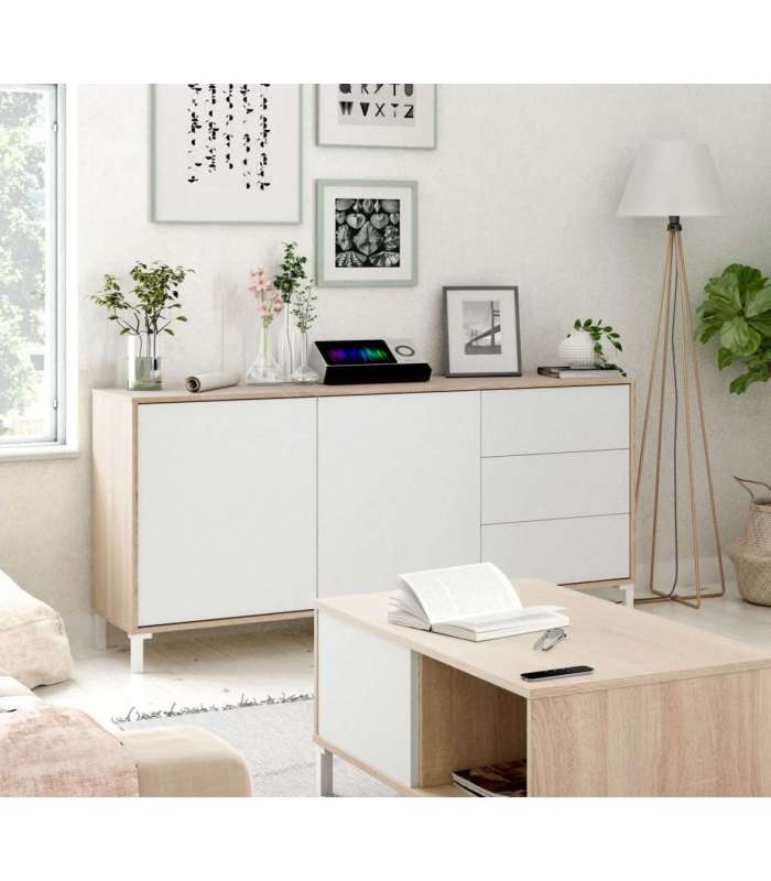 Nabur Canadian Oak e White Artik Sideboard 154 cm (L) x 74 cm