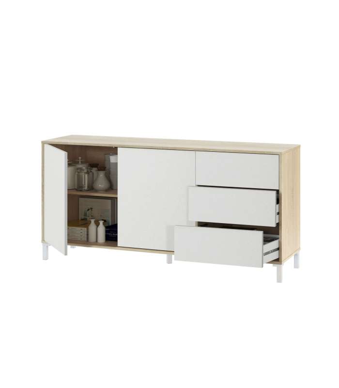 FRS Aparadores Mueble Aparador Nabur Roble Canadian y Blanco