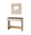 Mueble consola Luz con cajón y espejo en roble Canadian y óxido 0X6741F