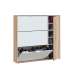 Shoe rack with 4 doors Maty Oak Canadian and White 115 cm