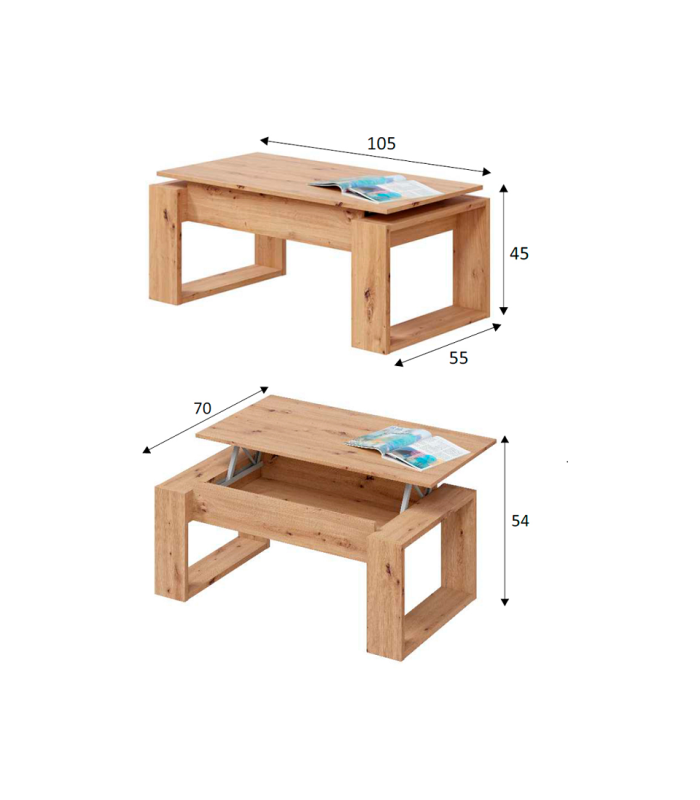 copy of Artik White elevating coffee table, Measures: 100 cm