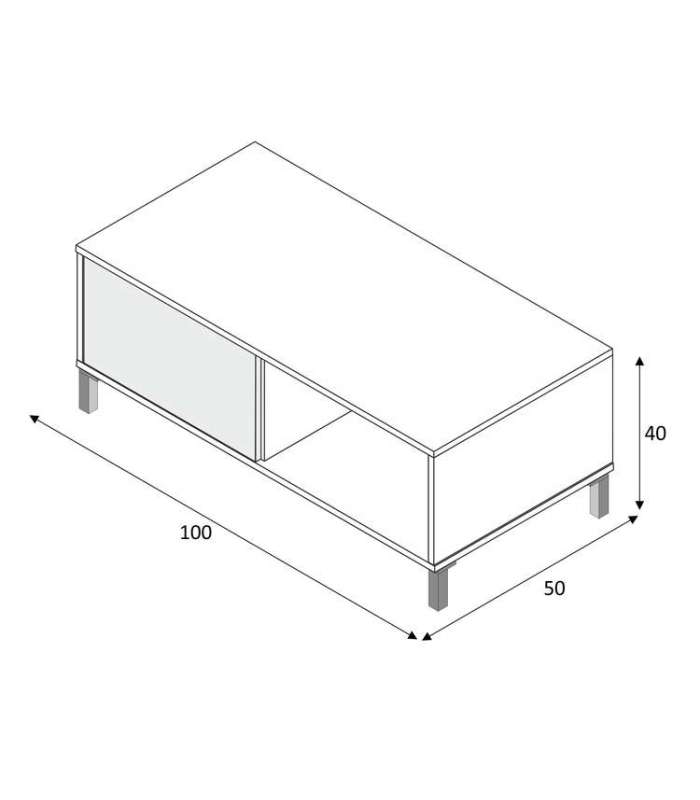 copy of Artik White elevating coffee table, Measures: 100 cm