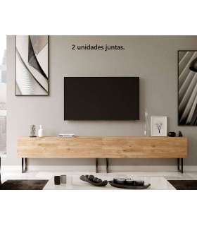 Mueble TV Conchar en roble. 138 cm de ancho. Se sirve montado.