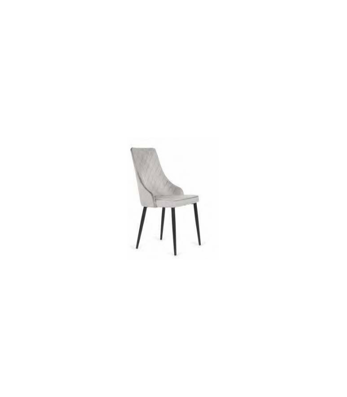 Lot de 4 chaises impériales en velours de couleur grise 94 cm