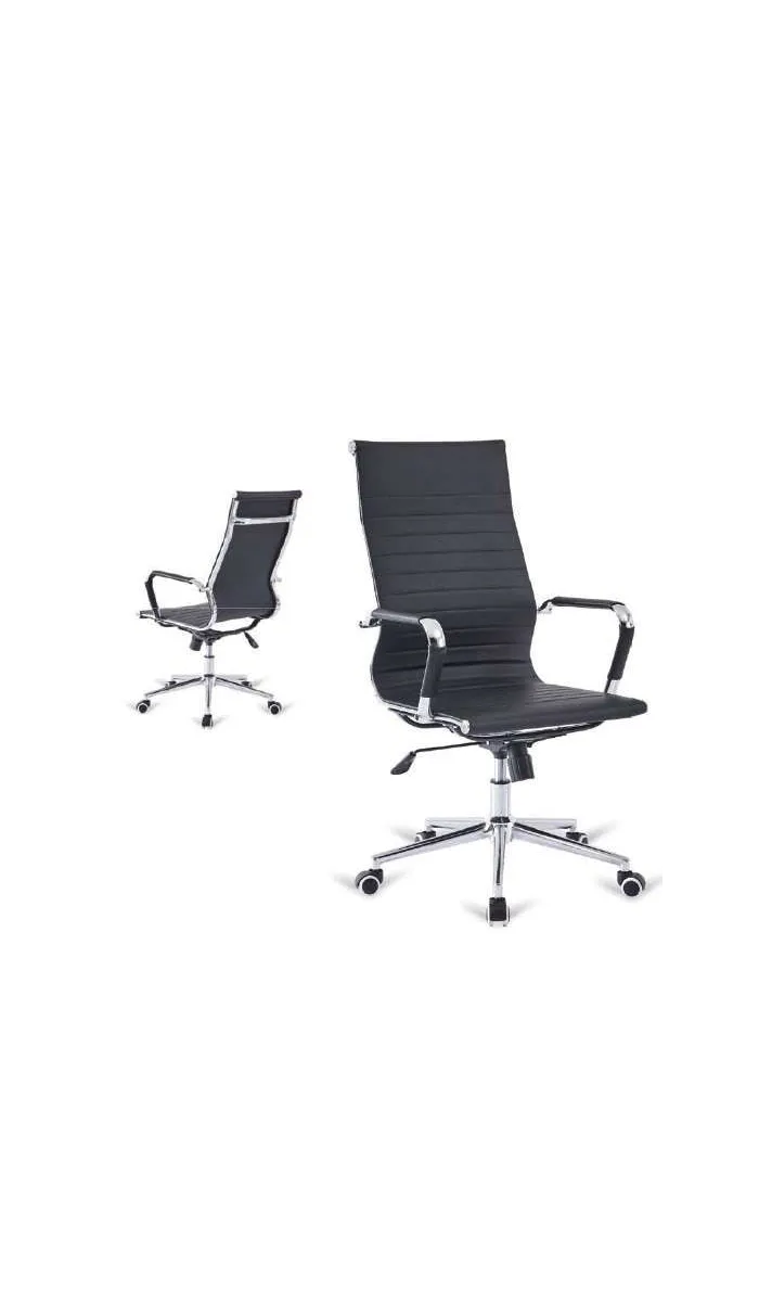 Silla de oficina giratoria París, negra, ergonómica