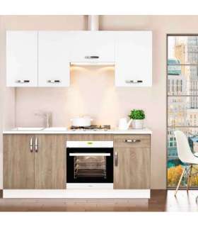 Cozinha completa KIT-KIT 180 cm(largura) cor carvalho-branco