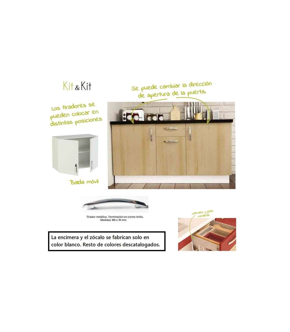 Cocina Completa 3 Metros(ancho) Color Blanco Kit-kit , Opción - Sin Zócalo  Y Sin Encimera con Ofertas en Carrefour
