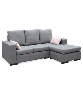 Sofá com chaise-longue reversível Redondela duas cores para