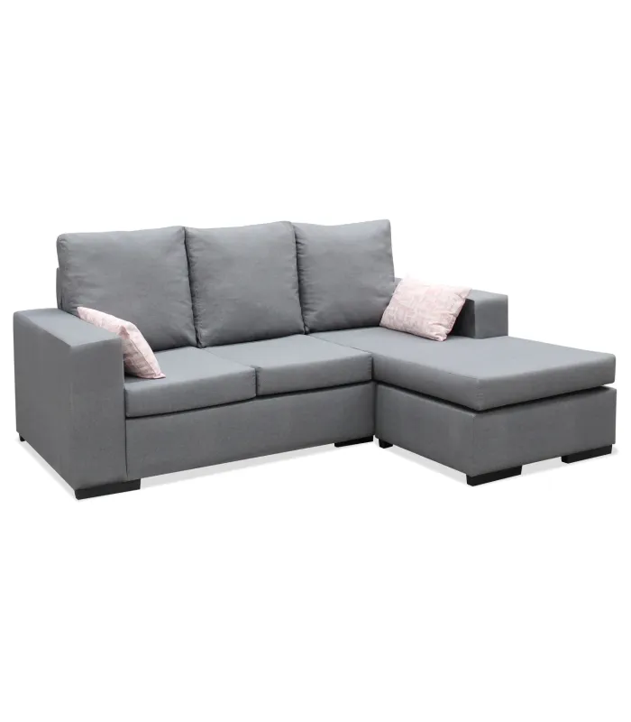 Chaiselongue reversible Redondela gris, diseño elegante