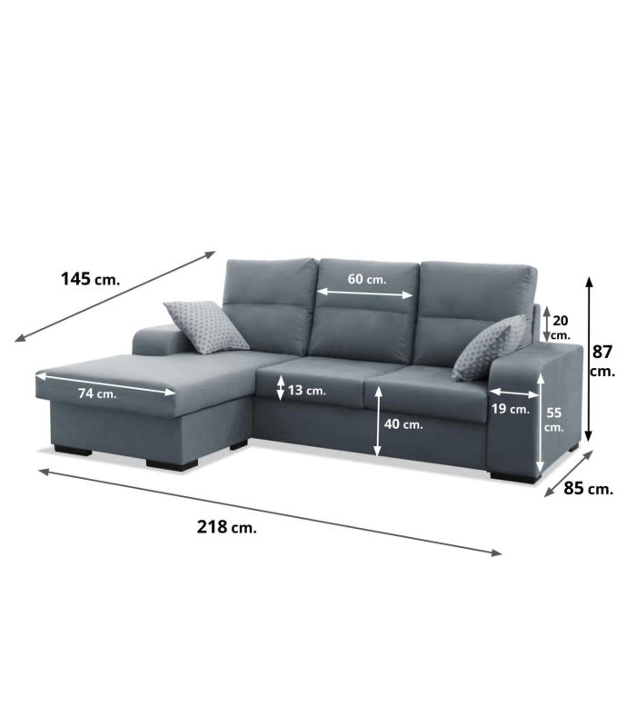 Hm-actually Chaiselongues Sofa con chaiselongue reversible Nata