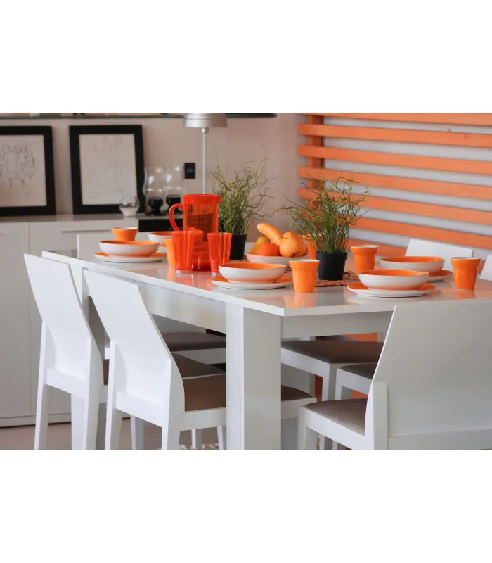 Mesa comedor extensible Paris blanca 140-190 cm
