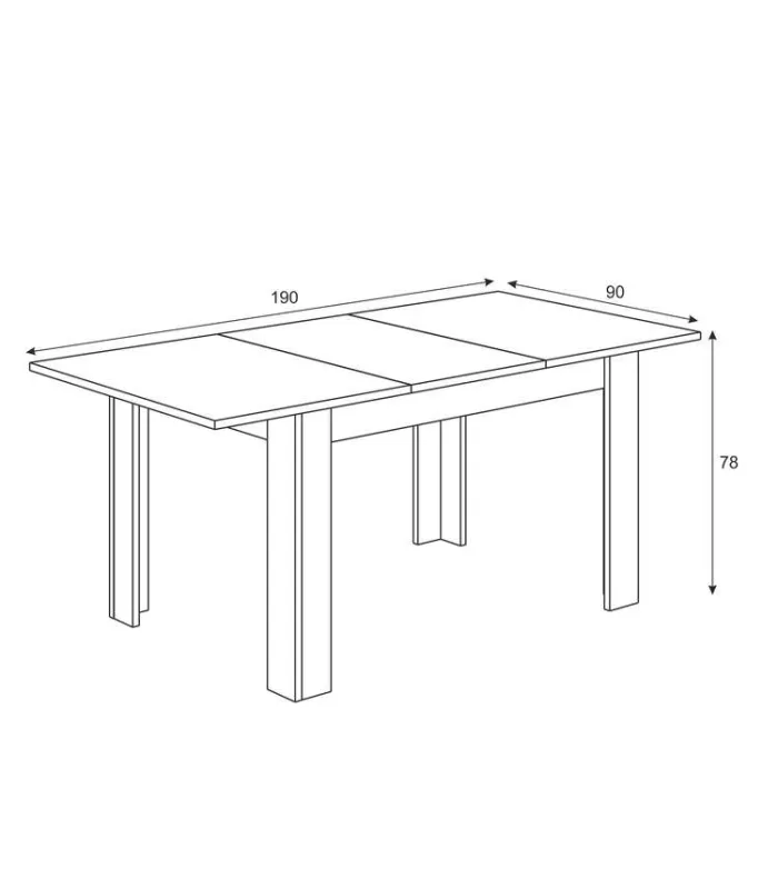 Mesa comedor extensible Paris blanca 140-190 cm