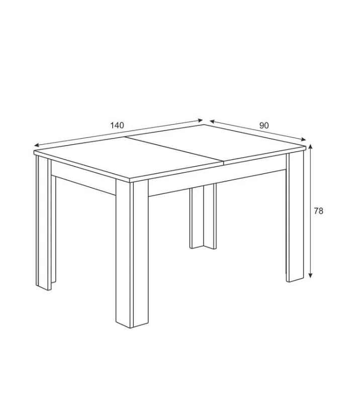 Mesa comedor extensible Paris blanca 140-190 cm