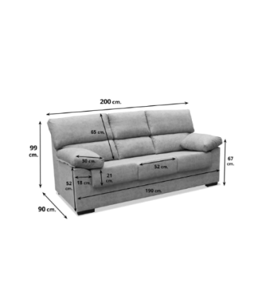 Sofa de 3 plazas calidad Comprar en tienda de muebles baratos