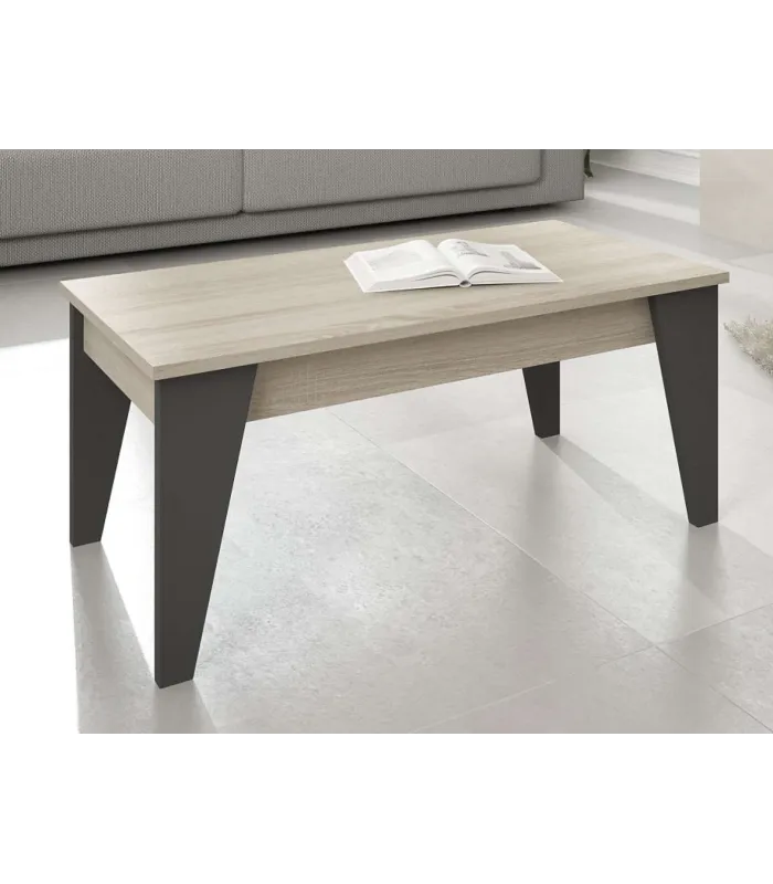 Mesa de centro elevable Ugijar en ártico y grafito