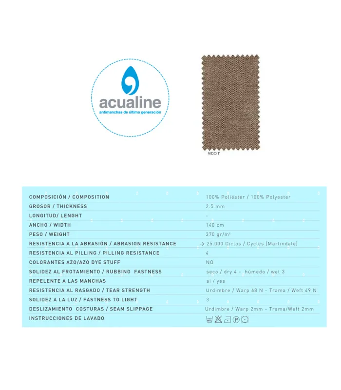 Sofá Purullena 2 plazas marrón, elegante y antimanchas