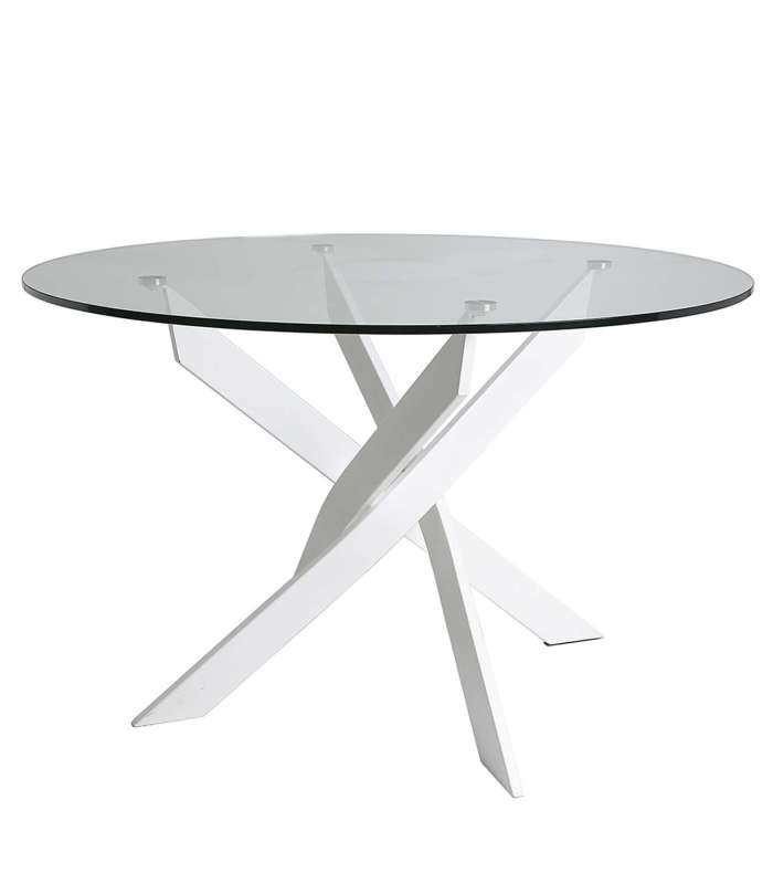 Mesa comedor redonda Ruth acabado blanco, 120 cm(ancho) 76