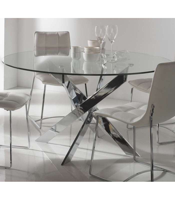 ROUND TABLE. RUTH 120 CHROME