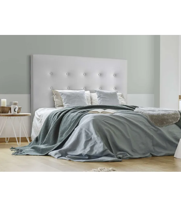 Cabecero Milan tapizado en polipiel blanco