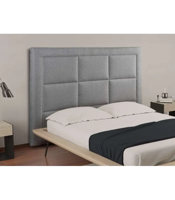 Cabecero Napoles en tela antimanchas gris