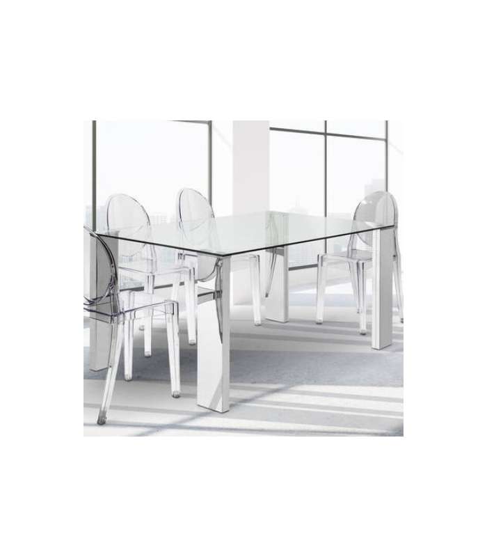 copy of Rectangular glass table and Nesy chrome or black legs