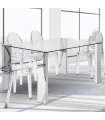 copy of Mesa Orinoco com pernas de vidro e metal ou branco. 150 cm(largura) 76 cm(altura) 90 cm(profundidade)