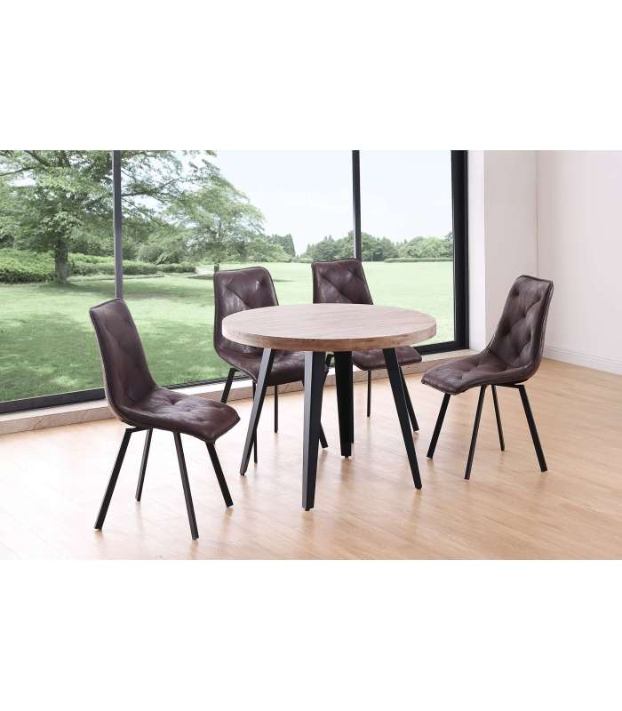 Mesa fija Berg roble honey patas metálicas negras 76 cm(alto)